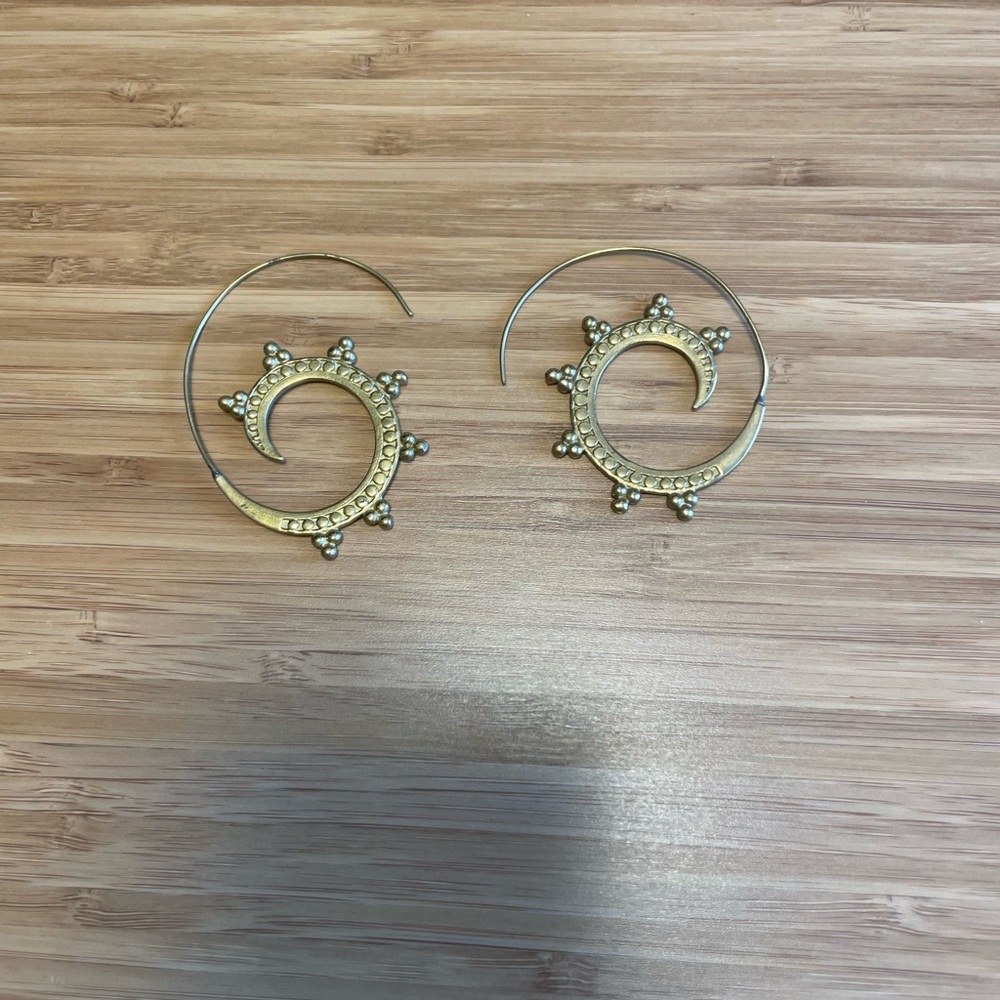 Gold Tribal style hoops